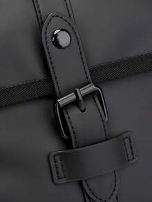 Black Minimalist Business Commuter Bag, Large Capacity Shoulder Messenger Bag, Men's Square Bag - Black - View 10