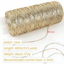 YYzzCaithe Shredded Silver Wire, Gold And Silver Wire Mesh Core Line, Shiny Steel Wire Ball Line For Handmade DIY, Super Shiny Steel Wire Ball Line, Metal Crochet Yarn, Crochet And Knitting Yarn, Metal Wire Round With Yarn, Metallic Luster Lurex Yarn, Clothing And Bag Shiny Metal Yarn - Shining Gold and Silver Threads - View 3
