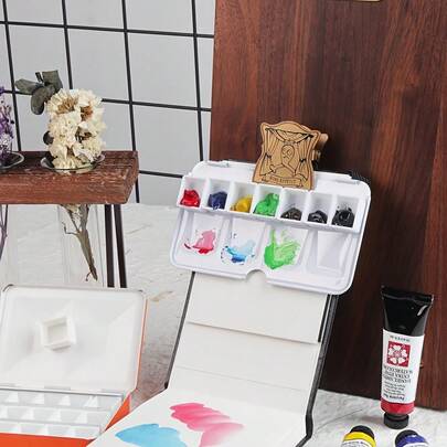 24/50/100色磁性半块水彩颜料调色盒，适用于水彩颜料管补充，金属盒调色盘，绘画工具及美术用品