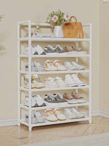 1 pieza Nueva estantería para zapatos de 3 a 7 niveles de gran capacidad, organizador de zapatos de montaje simple y ahorro de espacio para el hogar - Multicolor - Ver 16