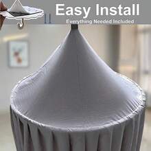 AUSALLA 1pc Multi-Functional Baby Crib Canopy, Blackout, Dust-Proof, Mosquito-Proof, Skin-Friendly, Breathable To Protect Baby's Sleep - Dark Grey - View 7