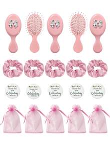 Brodark 4/20件套单身派对迷你礼品套装，包含粉色、紫色、黄色镜面梳子、发圈、感谢卡和礼品袋（每套4件，5套共20件），适合单身派对、新娘送礼会和水疗过夜派对，是送给家人、朋友、女朋友、情人节、母亲节的绝佳礼物。 - 彩色 - 查看 13