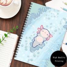 1 pieza Libreta espiral con diseño de axolotl lindo y hermoso, diseño adorable, regalo perfecto para amigos y familiares, adecuado para tomar notas, diario, diario de viaje, tamaño: 14.2*21cm - A5 - Ver 2