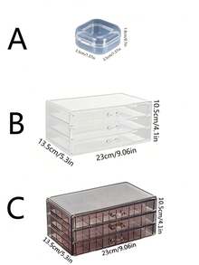 多功能透明化妆品收纳盒：多层设计，大容量，插片式安装 - 非常适合收纳化妆品、护肤品和文具，无需电源 - 多色 - 查看 9