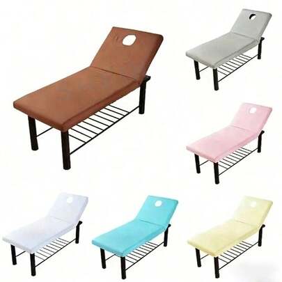 1pc Massage Table Sheet, Face Cradle Massage Table Cover, Fitted Massage Bed Cover, Suitable For Beauty Salons, Fits Tables Up To 80cm
