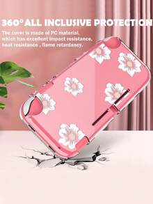 1pc Minimalist Transparent TPU Protective Case With White Flower Design For Nintendo Switch Lite Console - View 1