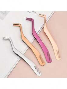 Stainless Steel Eyelash Curler With Comb, Beauty Tool Set For Eyelash Curling, Eyebrow Trimming, False Eyelash Application - Multicolor - View 2