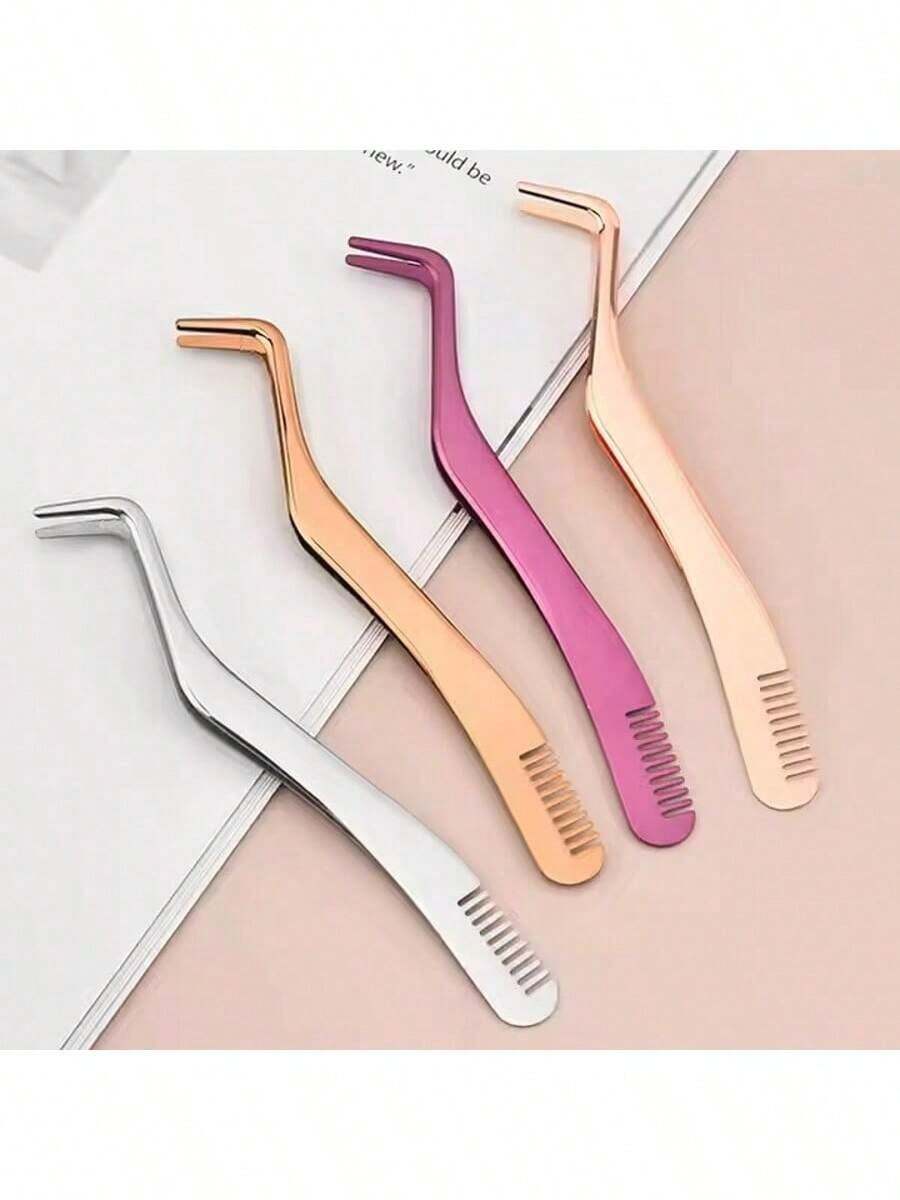 Stainless Steel Eyelash Curler With Comb, Beauty Tool Set For Eyelash Curling, Eyebrow Trimming, False Eyelash Application
