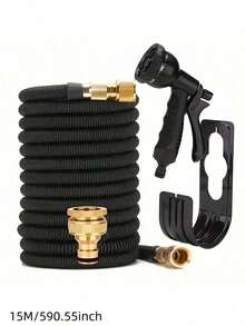 25-75英尺超长可伸缩螺旋花园软管套装，带强力喷嘴 - 耐用乙烯基材质，节水乳胶内芯，欧标接头，3/4英寸管径，适用于高效园艺、灌溉和户外清洗。 - 多色 - 查看 13