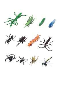 12pcs Forest Wild Insect Animal Model Set, Including Butterfly, Scorpion, Mantis, Cicada, Dragonfly, Suitable For Movable Figurine, Micro Educational Props, Halloween Toys And Gifts - Multicolor - View 5