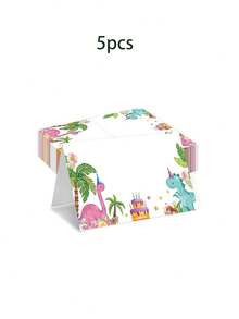 50pcs Dinosaur Theme Place Cards, DIY Handwritten Greeting Cards, Dinosaur Theme Party Table Cards, Blank Cards, Thank You Cards, Blessing Cards, Name Cards, Birthday Party, Banquet, Event, Reserved Seating - Dinosaur - View 9