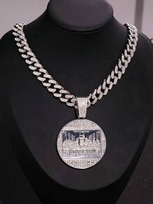 两件套男士镀金“最后的晚餐”吊坠项链，耶稣与门徒，镶嵌立方氧化锆，嘻哈风格首饰，独特礼品之选 - 最後的晚餐吊墜項鍊 - 查看 2