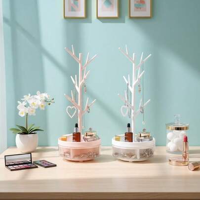 1pc Elegant Tree-Shaped Jewelry Display Stand, Suitable For Hanging Necklaces, Earrings And Bracelets, Great For Bedroom, Bathroom Or Office Desk Jewelry Storage