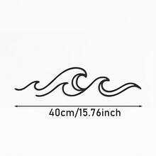 4 种尺寸可选！海洋波浪金属墙饰，海岸线艺术装饰，现代海滩墙饰，海洋主题家居装饰 - 黑色 - 查看 11
