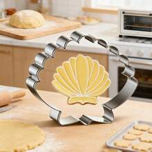 3pcs/Set Stainless Steel Seahorse, Star, Seashell Shaped Cookie Cutters, DIY Ocean Themed Molds - View 3