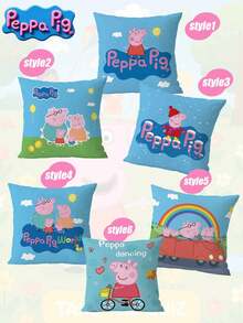 Peppa Pig 动画图片可爱抱枕沙发客厅样品房间天鹅绒腰枕套靠垫垫，加入购物车即可享受优先发货服务。 - 彩色 - 查看 5