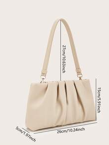 Women's Large Capacity Clutch Bag, Detachable Pu Short Handle,Combination Vintage Bag, Suitable For Matching Women's Ball Gown, High-End Pleated Cloud Bag, Shell Bag, Elegant Ladies Bag, Suitable For Parties, Gatherings, Dates, Balls And Other Occasions - Apricot - View 8