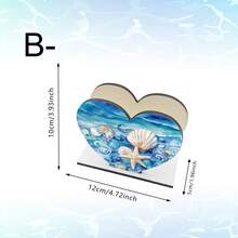 1/4pcs Summer Ocean Theme Wooden Napkin Holder, Freestanding Paper Towel Dispenser With Dolphin, Seashell, Ice Cream Pattern, Suitable For Dining Table, Bathroom, Kitchen, Desk Decor - Multicolor - View 16