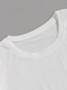 Manfinity Homme Men's Casual And Versatile Solid Color Short Sleeve T-Shirt - 白色的 - 查看 3