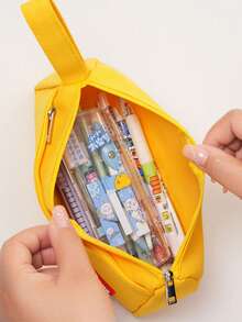 1个随机黄色字母大容量铅笔盒，简约文具盒，高品质学生铅笔袋 - 單件 - 查看 3