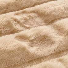 1Pcs Ultra-Soft Faux Rabbit Fur Fitted Sheet, Plush Fluffy Warm Deep Pocket Bed Cover, Machine Washable Solid Grey Mattress Protector, Twin/Full/Queen/King Size - 駝色 - 查看 5