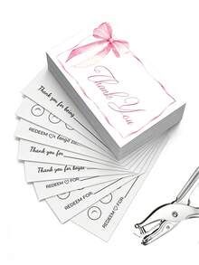 50 Pcs Bowknot Loyalty Cards, Generic Reward Cards For Small Businesses, Perfect For Beauty Salons, Boutiques, Cafes & Customer Retention - Loyalty Card - View 3
