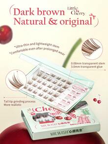 30 Cặp Mi Giả Không Cần Keo - Dòng Cherry Style - Màu Nâu Đen Tự Nhiên, Cong Vươn Lên, Năng Động, Ngọt Ngào, Thương Hiệu MR.Wish (Không Bao Gồm Keo Dán) - C - Xem 5