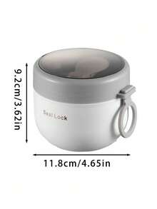 Oatmeal Cup, Breakfast Cup, Portable Yogurt Cup With Lid And Spoon, Sealed Lunch Box, Round Bento Box Set With Utensils - White - View 10