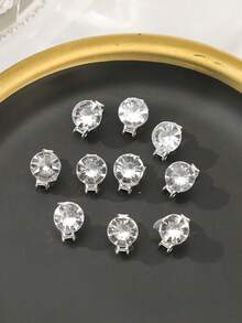 10pcs Mini Crystal Round Hair Clips | Exquisite Luxury Style | Multi-Piece Set Suitable For Daily Wear, Dates, Parties, Hairpin, Accessories - Multicolor - View 9