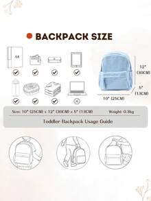 1pc Customizable Children's Backpack - Customizable Soft Felt Preschool Backpack, Baby Boy/Girl Gift - Multicolor - View 3