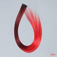 1pc Heat-Resistant Synthetic Long Straight Hair Extension Clip-In, Y2K Style Highlighted Side-Swept Bangs Hair Piece - Multicolor - View 45