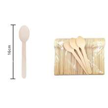 100支/套迷你一次性木制冰淇淋勺，西式婚礼派对甜点勺，厨房用具，学习用品，圣诞礼物 - 杏色 - 查看 19