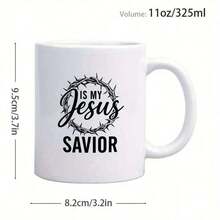 1pc 11oz Coffee Mug, Crown Pattern, Dishwasher , Grade 3A, Ceramic Material, Suitable For Coffee Lovers, Friends, Mother's Day Gift - Black - View 10