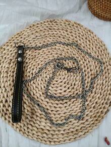 1pc 1.2M Metal Chain Design Suitable For Small/Medium Pets Cat Dog Metal Leash - Black - View 6