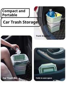 New Foldable Car Trash Can, Portable Retractable Garbage Bin, Mini Waste Bin - Garbage Can - View 4