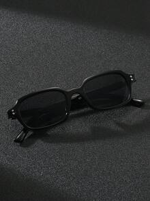 1副Y2K风格方形镜框可爱时尚眼镜，男女皆宜，适合日常佩戴和派对佩戴 - 黑色 - 查看 2