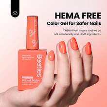 Beetles 15ml Hema Free Black Gel Polish – Silent Charm Audrey Color Long-Lasting Soak Off UV LED Glossy Manicure DIY Nail Art - 15Ml Hema-free Coral Orange - 查看 2