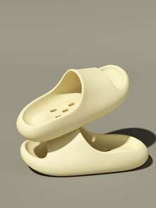 Dép đi trong nhà chống thấm nước dành cho nữ, dép đế dày nhẹ, thoáng khí, chất liệu EVA, kiểu dáng tối giản, đa năng, thích hợp cho cả nam và nữ, thích hợp cho mùa hè. - Be - Xem 4