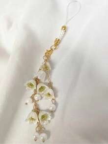 1 Piece Of Ins-Style White Lily Phone Chain, Bag Pendant, An Exquisite, High-End And Elegant Phone Lanyard, Suitable As A Gift For Friends And Family - Multicolor - View 2