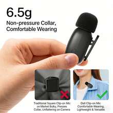 DELI MN511 Wireless Lavalier Microphone, Suitable For Mobile Live Streaming, Noise Cancellation, Small Recording, Anti-Interference, Single Mic With Charging Base - View 4
