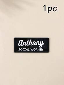 Custom Name Badge Brooch, Minimal Professional Style Name Pin For Office Work Uniform & Hospital Staff, Personalized Name Tag Brooch Gift For Nurse Appreciation Or Birthday, Stylish Clothing Badge Accessory For Daily Wear, Customized Name Pin Keepsake, Customizable Name Badge Gift - Style B - View 12