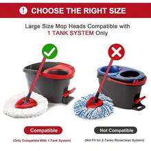 3-Pack Mop Head For O-Ceda EasyWrin Spin Mop Refill 1-Tank System Only Easy Cleaning Microfiber Replacement KQAD - Trắng - Xem 3