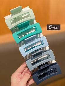 甜美高端，百搭大号绿色甜美长方形方形发夹，抓力强劲，简约日常女士发夹，适合浓密/稀疏发质，可固定后脑勺丸子头，优雅可爱街头休闲简约风，甜美可爱，春、夏、秋、冬四季皆宜的女士配饰，女士发饰，女士礼物，夏季沙滩抓夹，度假发夹。 - 彩色 - 查看 10