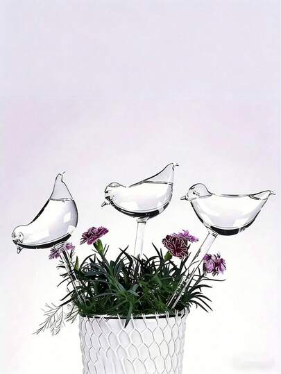 1/3/5个鸟形自动浇水球，室内外花园自动浇水系统，家用园艺工具，无需用电，适用于多肉植物和花卉，自动滴灌设备，塑料自动植物灌溉支架，室内外花园盆栽植物浇水工具