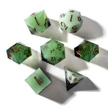 Resin Dice Set, Handmade Polyhedral Suitable For Role-Playing Games, 7pcs Dice Set, Birthday Gift & Party Supplies - Multicolor - View 9