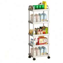 3-Tier Rolling Storage Cart With Handles - Multifunctional Floor Standing Shelving Unit For Kitchen And Bathroom, With Removable Draining Rack, Suitable For Back To School Season, Plastic Material, Not For Heavy Items - Multicolor - View 12