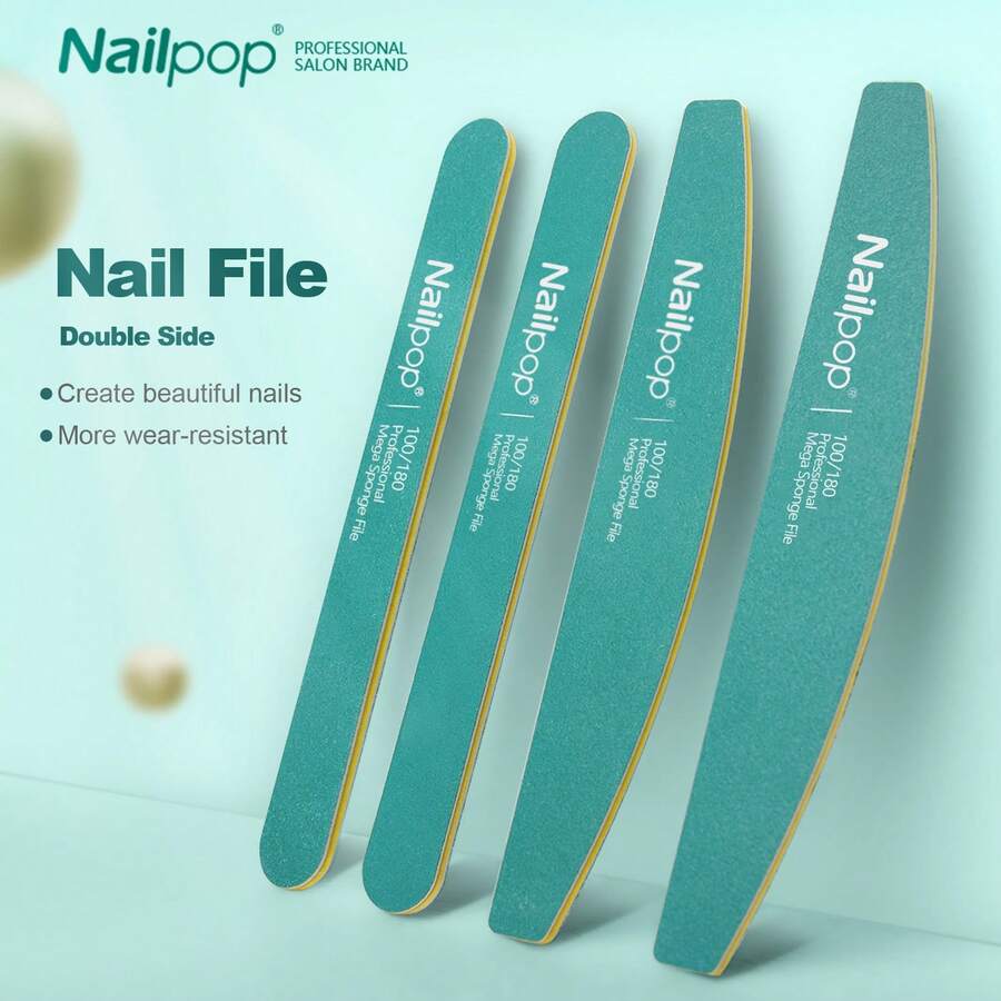 Nail File 10 PCS Professional Double Sided 100/180 Grit Nail Files Emery Board Black Manicure Pedicure Tool And Nail Buffering Files - Multicolor - View 1