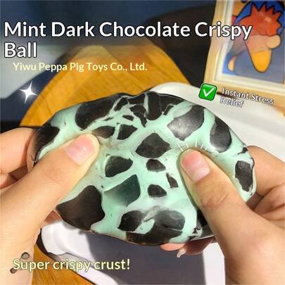 1pc 2026 New Creative Mint Chocolate Crunch Stress Ball, Crushable & Squeezable, Perfect Gift For Birthday, Holidays, Couples, Halloween, Christmas, Gamers