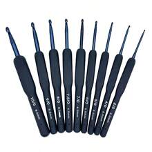 Bộ kim móc cán silicon màu xanh dương mới, dụng cụ đan len, kim móc cán mềm màu xanh dương. - A - Xem 6