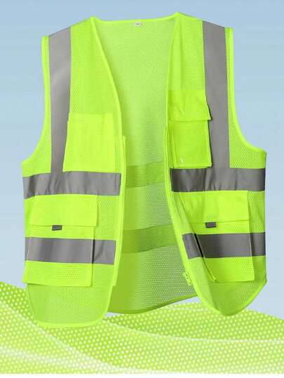 Reflective Safety Vest High Visibility Blank XXXL Motorcycle Jacket Safety Vest Fluorescent Signal For Men Woman